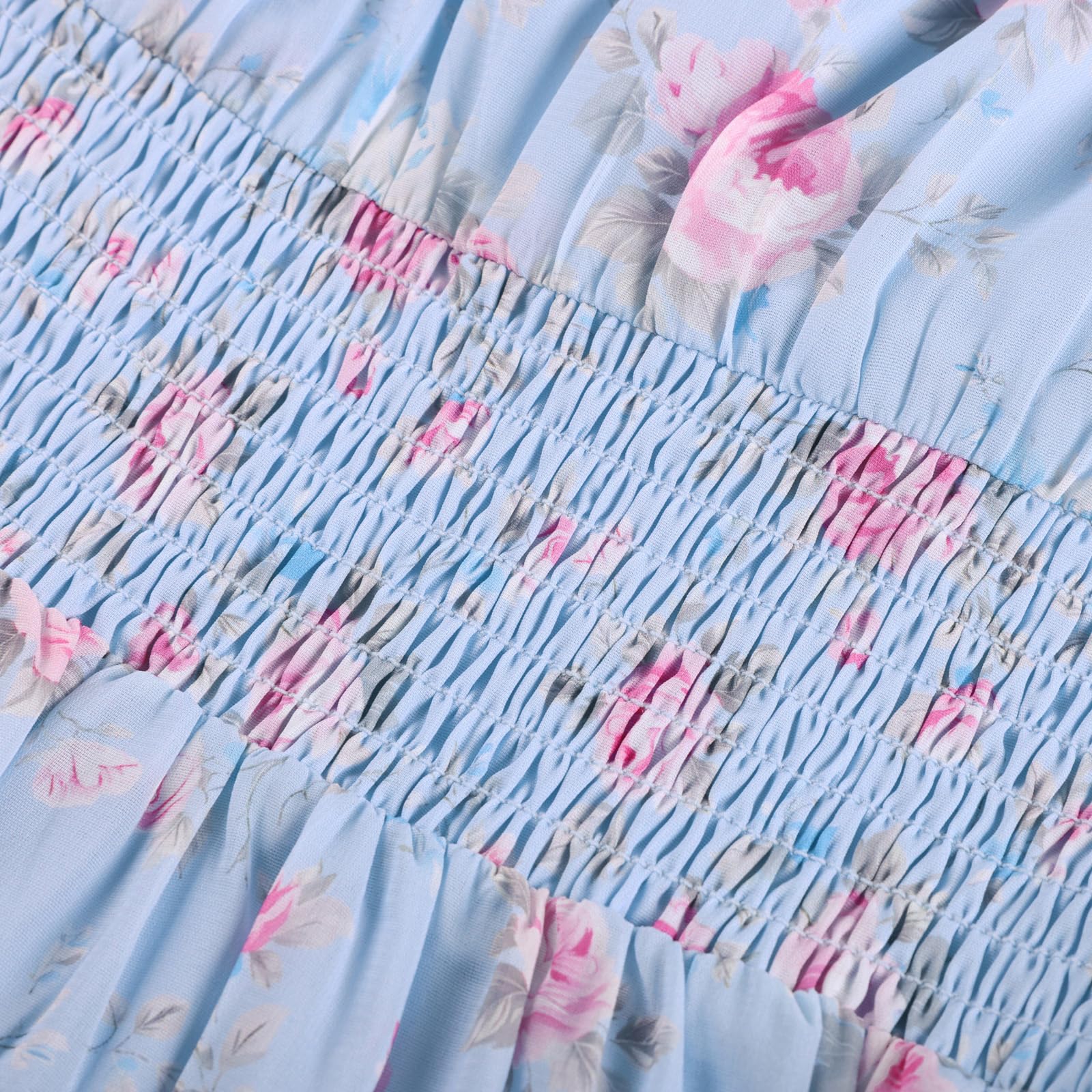 SCARLET DARKNESS Mini abito floreale da donna con scollo quadrato e maniche a sbuffo