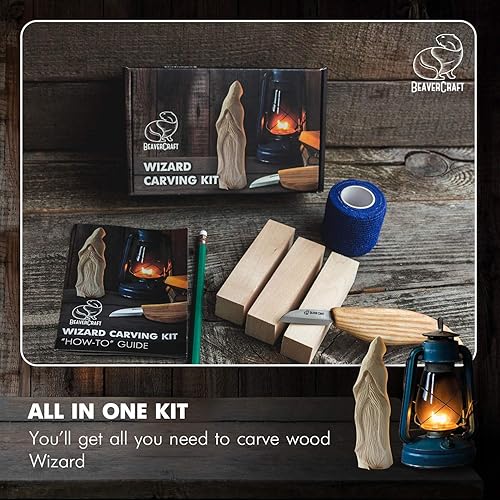 Miniatura 2 de BeaverCraft Kit de tallado para principiantes, kit de tallado de madera para principiantes, herramientas de tallado de madera, kit de carpintería