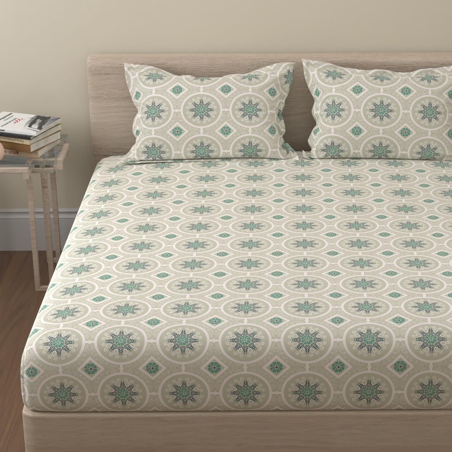 HUESLAND Mandala Bedsheets - Queen Size Cotton -12