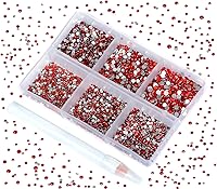 Vista 100 de 2880 diamantes de imitación para arte de uñas, sin termofijación, fijación con pegamento, cristales redondos de vidrio con base plana para hacer