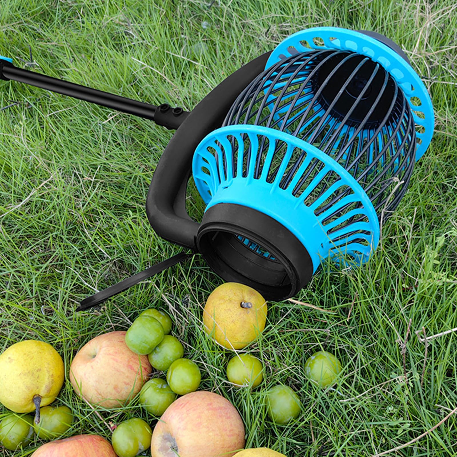 Herramienta telescópica recolectora de frutas a prueba de óxido con cesta de red expandible para nueces, pelotas de golf y cosecha en el patio, recolector de nueces ligero resistente a la corrosión