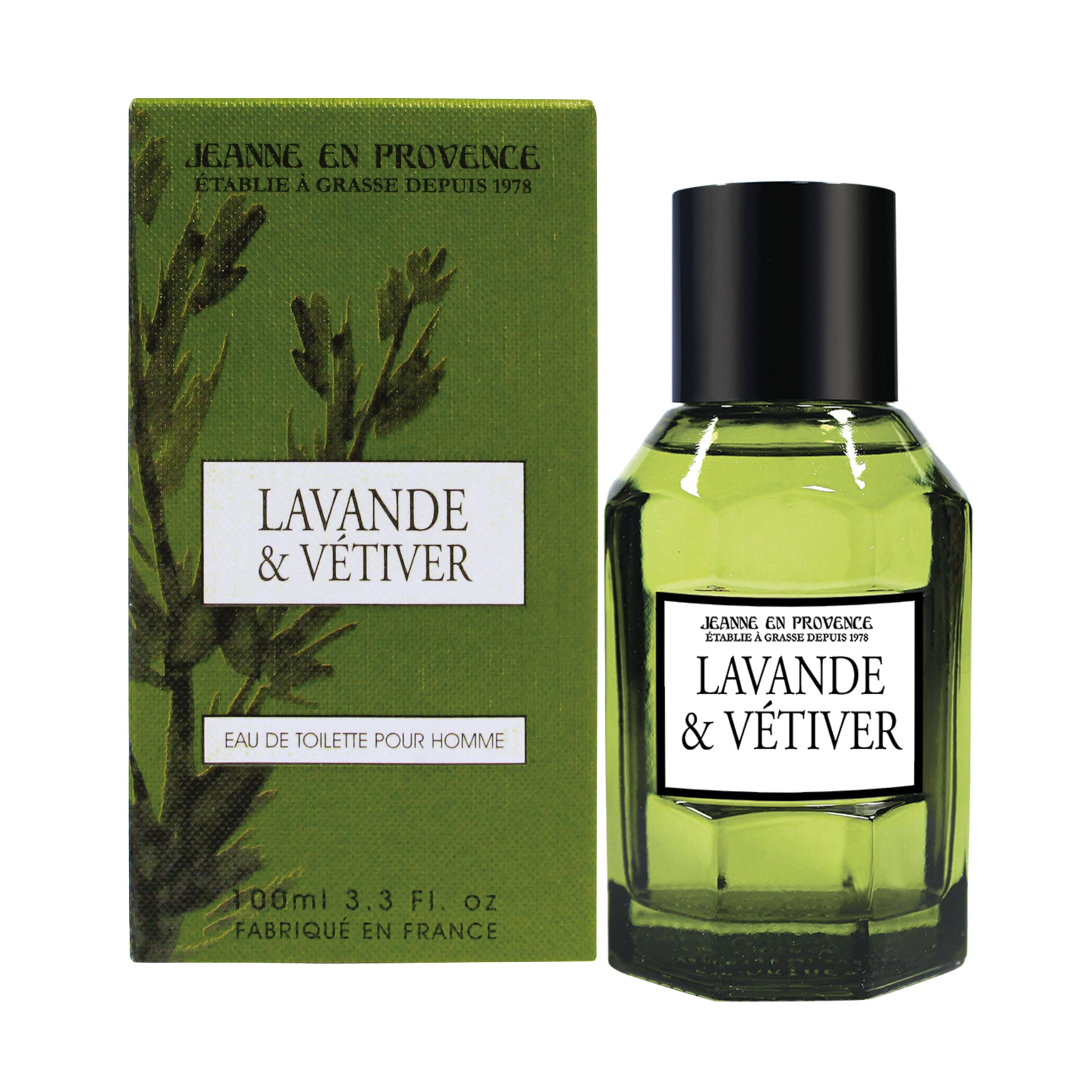 JEANNE EN PROVENCE - Woda toaletowa dla mężczyzn - Zapach lawendy I Vetiver - Składniki pochodzenia naturalnego - Wyprodukowano we Francji - Butelka 100 ml