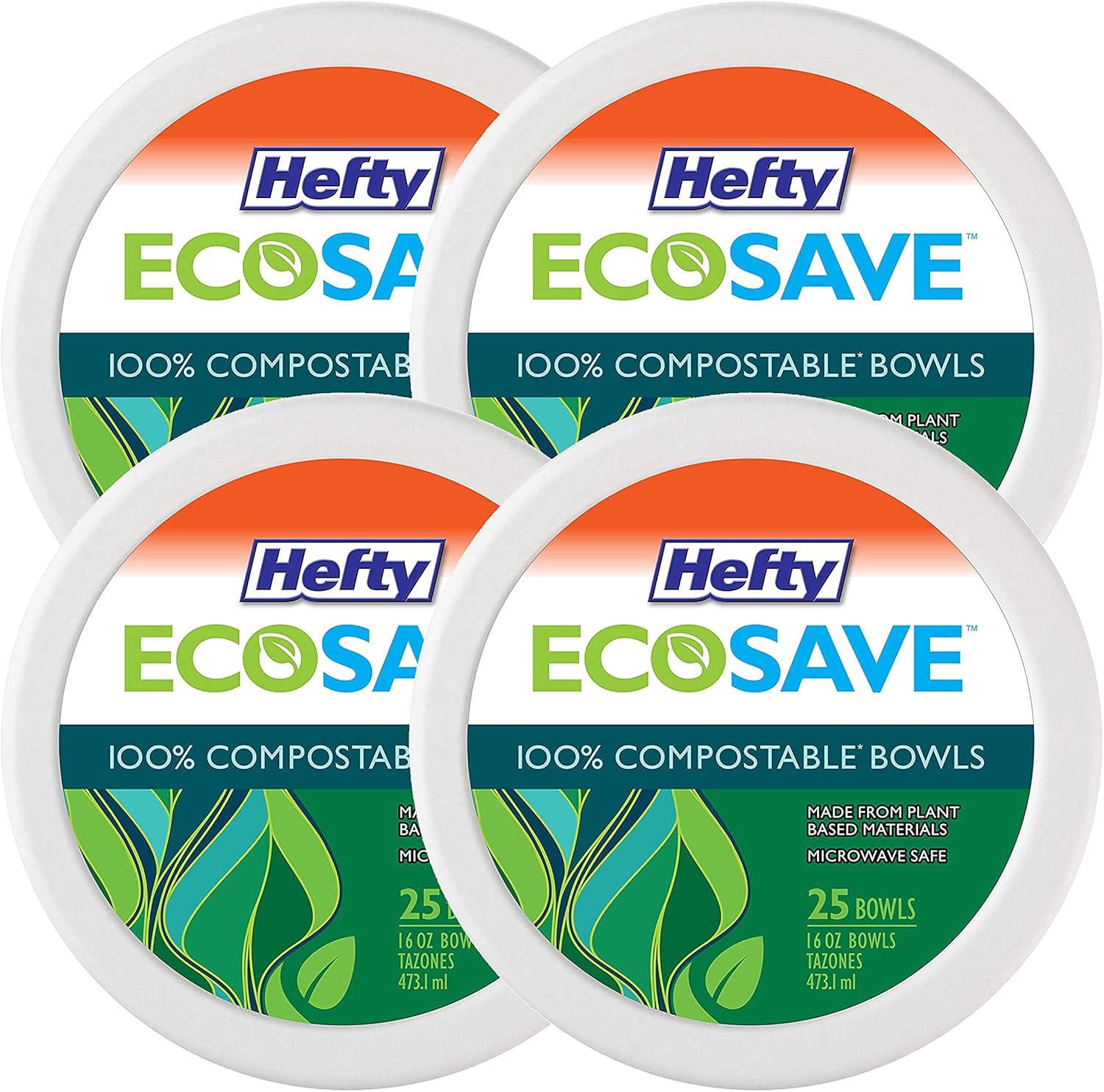 Hefty EcoSave Disposable Bowls, Made from Plant Based
