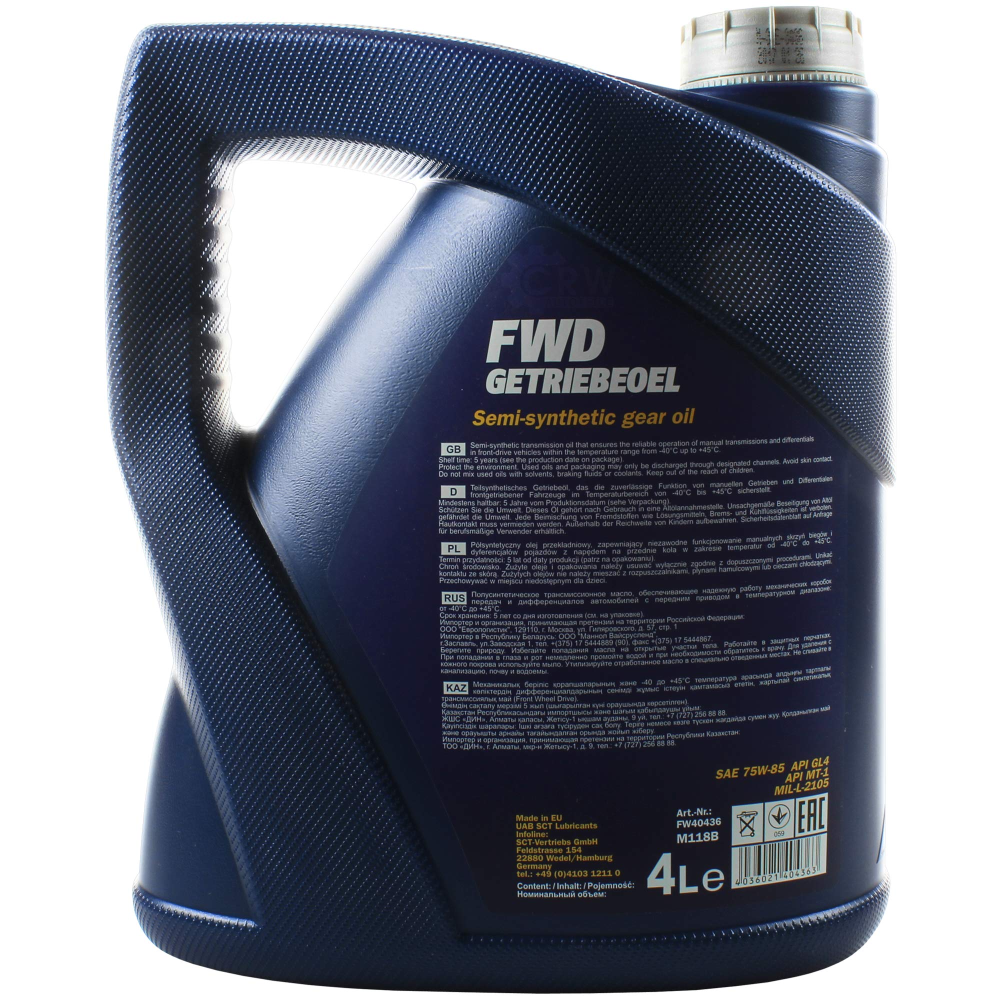MANNOL Huile de transmission d'origine FWD 75W-85 API GL 4 5 l