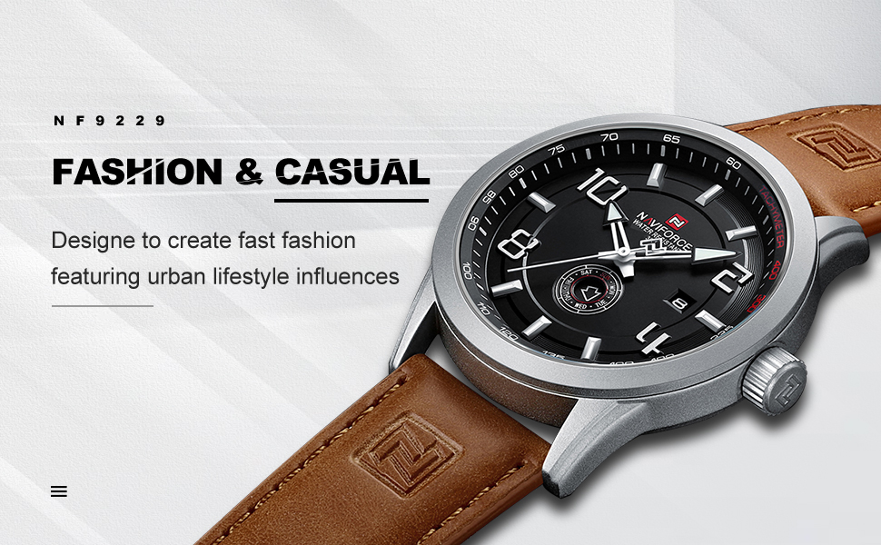 Amazon.com: NAVIFORCE Sport Watches for Men Leather Band