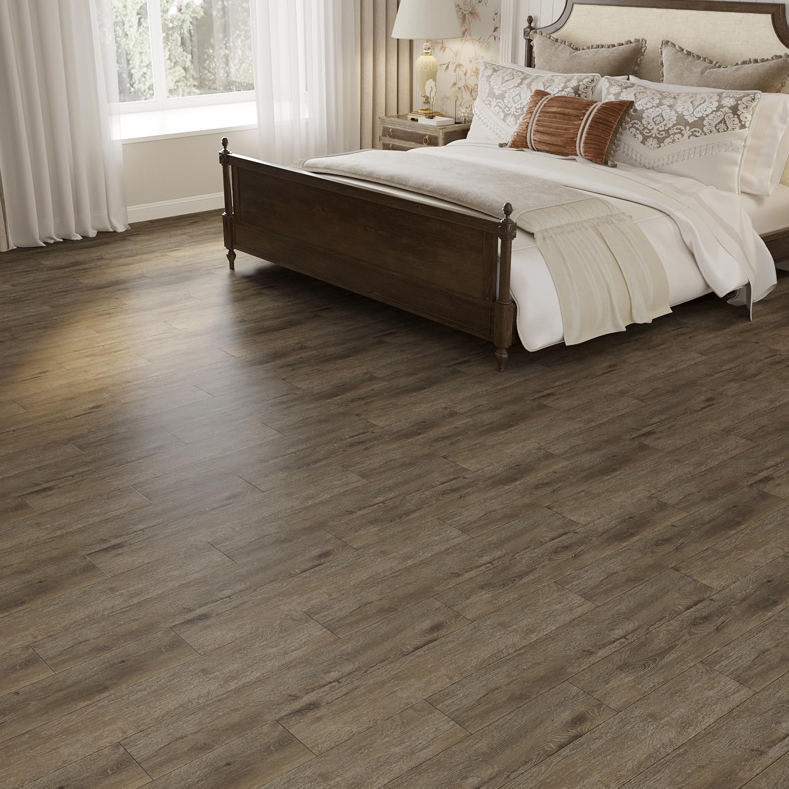 VaryPaper Pavimento PVC Incastro Piastrelle Adesive Pavimento Effetto Legno Marrone 90cmx15cm 20 Pezzi Listoni Finto Parquet Legno Laminato Pavimento Incastro Mattonelle Adesive Cucina Soggiorno Scale