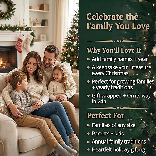 Miniatura 8 de Adorno personalizado para mamá y papá 2025 Personalización gratuita las 24 horas Adornos de Navidad familiares grabados con láser para árbol