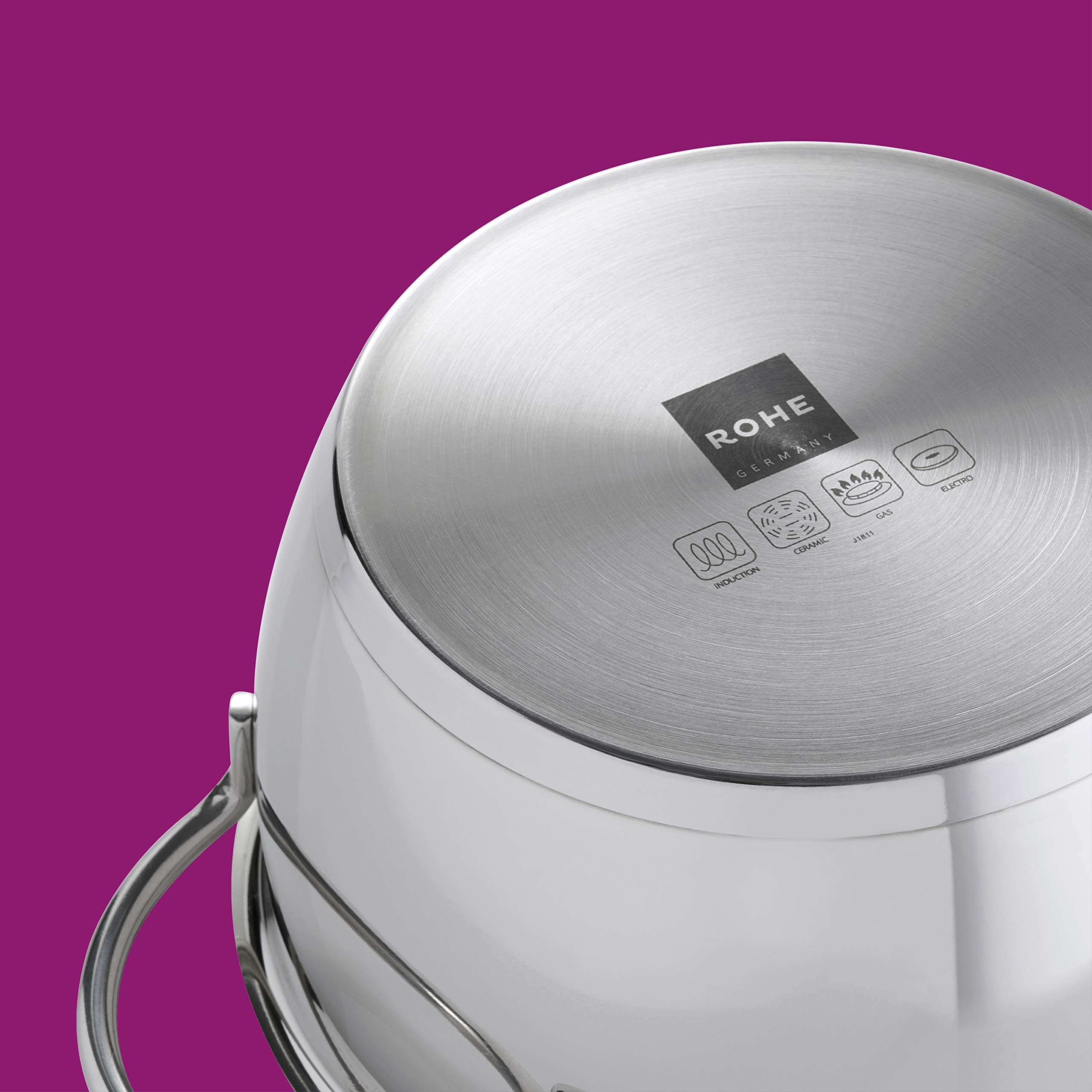 Casserole à fondue brute Fiona en acier inoxydable, avec un volume de 2,20 l, de taille : 18 cm, 208271-18, argent