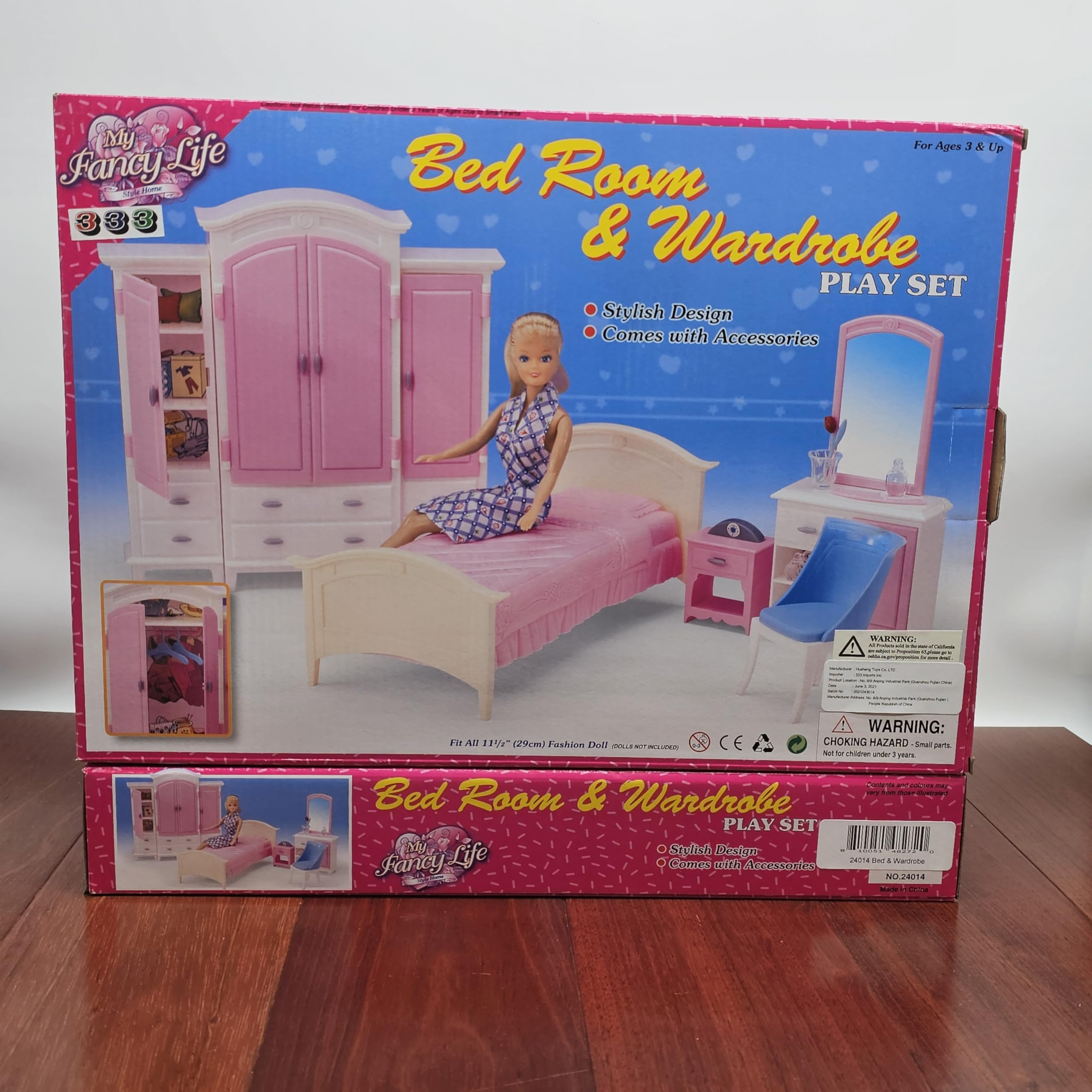 My Fancy Life Bed Room & Wardrobe Doll Furniture Play Set