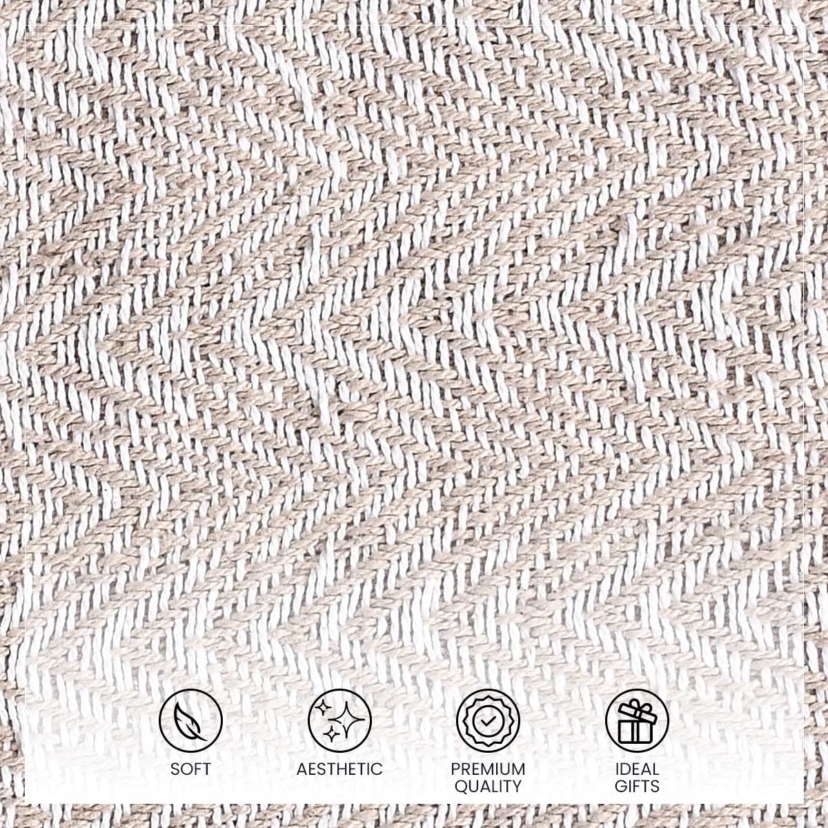 SASHAA WORLD Soft Herringbone Throw Blanket | Used Both Indoor and Outdoor |Blanket for Living Room, Sofa, Bed & Chair | Grey Throw Blanket| Pack of 1, 180 x130 cm 2