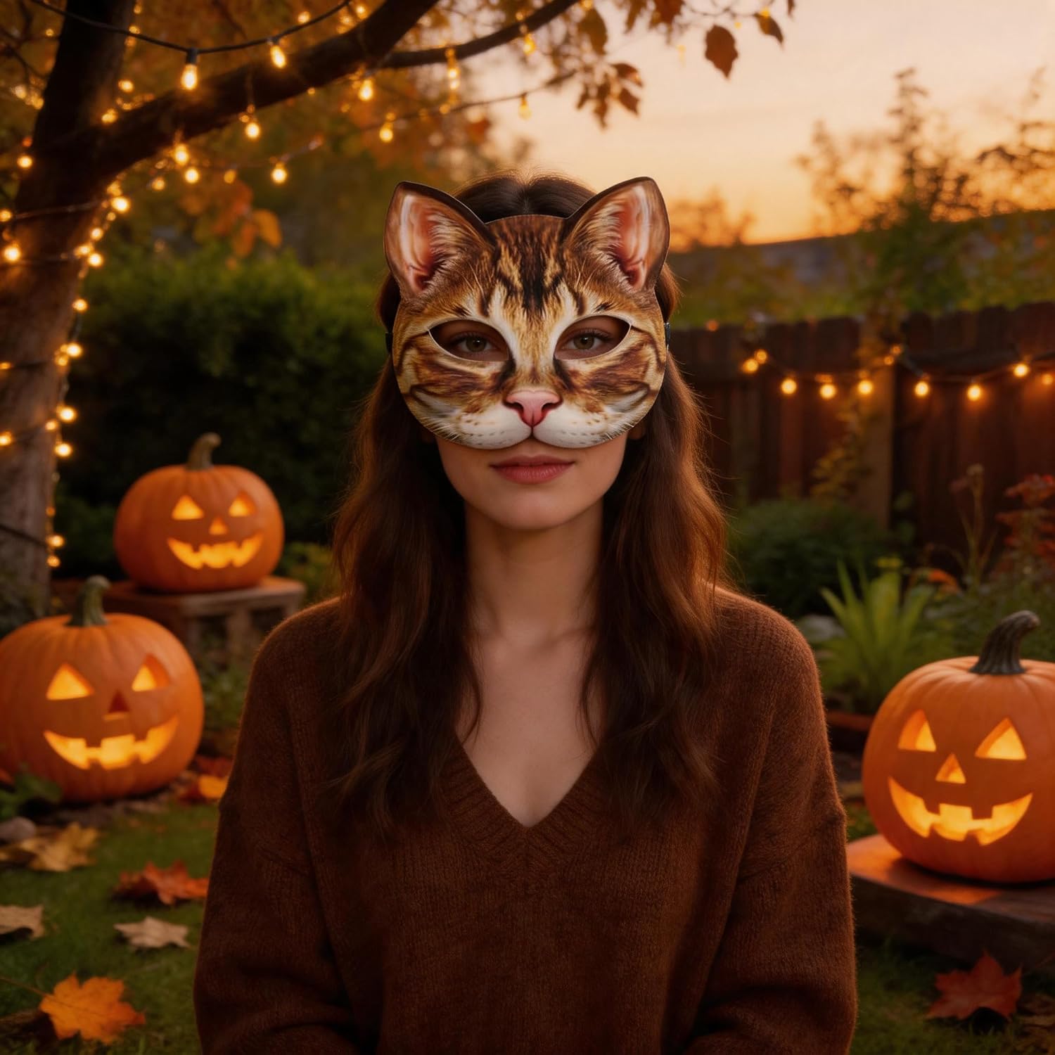 1Pcs Halloween Realistic Cat Masks Animal Cat Mask for Halloween Christmas Easter Novelty Costume Party Accessory image 4