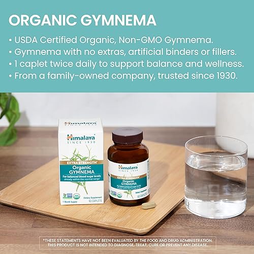 Miniatura 3 de Himalaya Extra Strength Organic Gymnema Sylvestre, suministro para 30 días, apoyo al metabolismo a base de hierbas, orgánico USDA, sin aditivos, sin