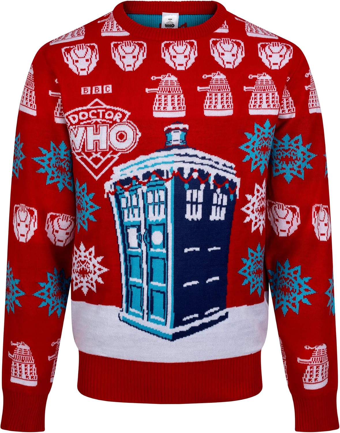 BBC Doctor Who Christmas Jumper for Men, S, Red : Amazon.co.uk: Fashion