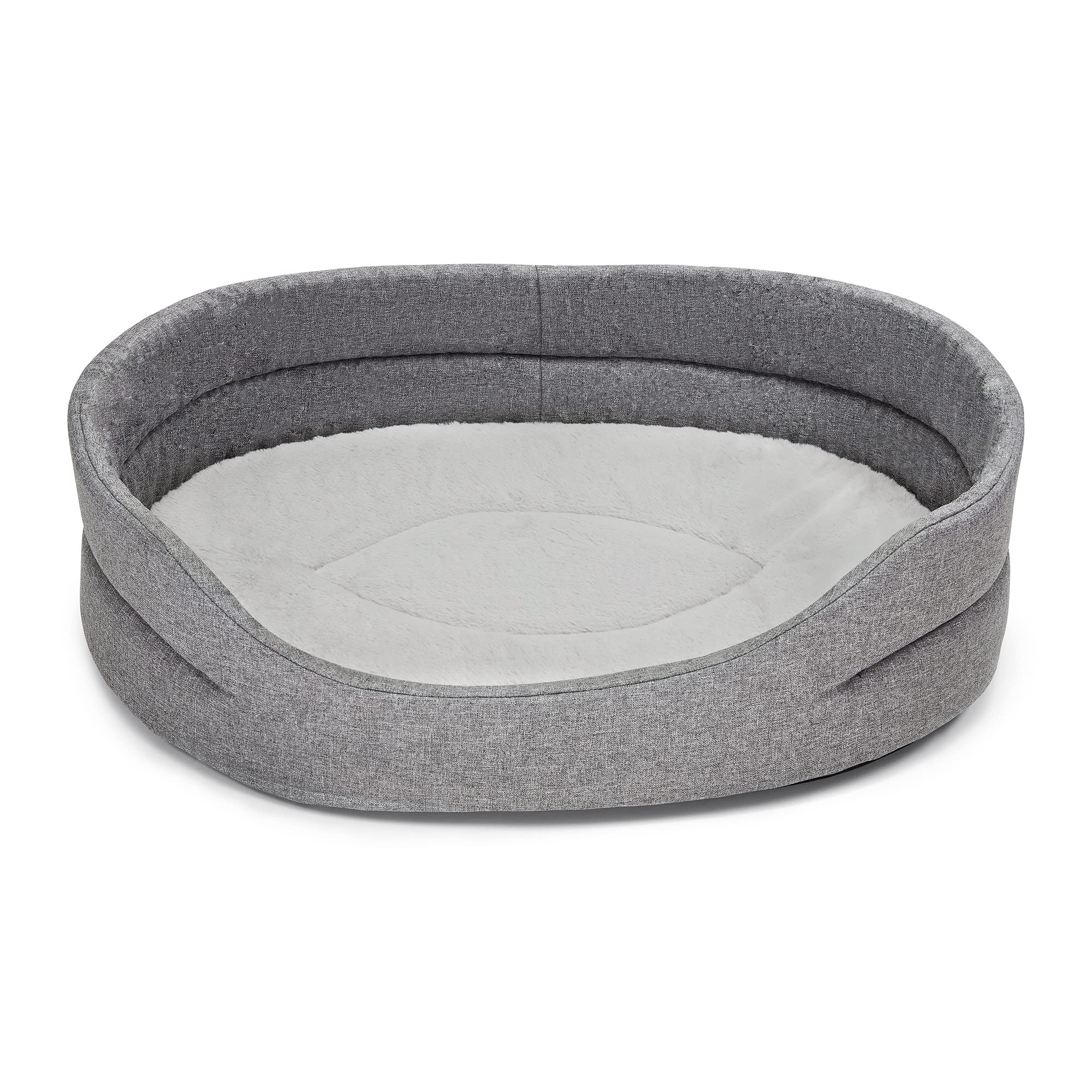 SuperKissen24. Panier Chien - Lit pour Chien y Chat - Lavable et Imperméable Coussin Chien - Certificat Oeko-Tex - pour Les Petits Chiens de Grande et Moyenne Taille - 48x42 cm - Gris Lin