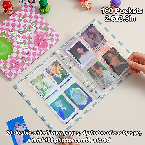 Miniatura 5 de SZHTSWU Carpeta A5 Kpop álbum de fotos con 20 fundas interiores de 3 pulgadas para álbum de fotos en hojas sueltas rellenables de 6 anillos,