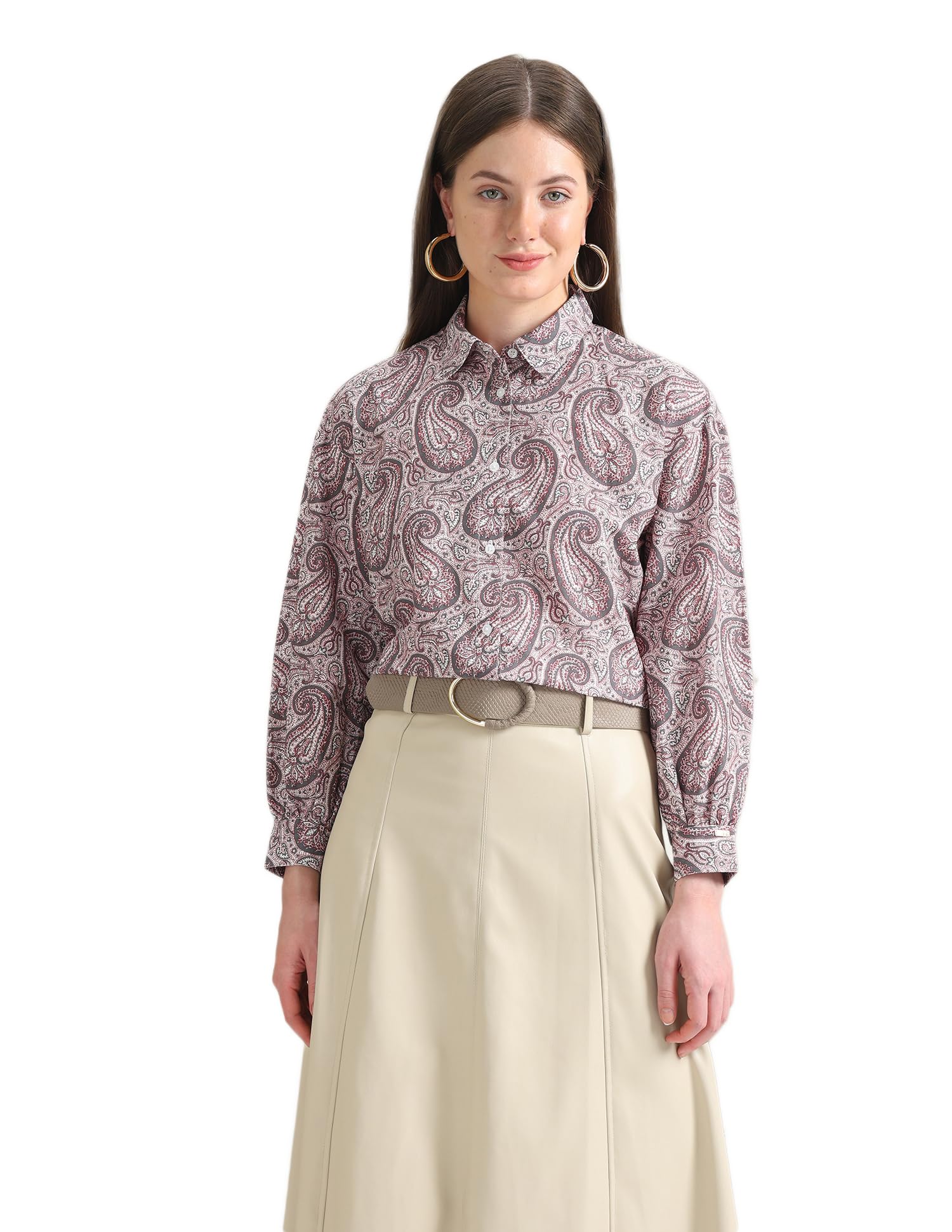 u.s. polo assn. Women's Cotton Floral Regular Fit Shirt-picture-28