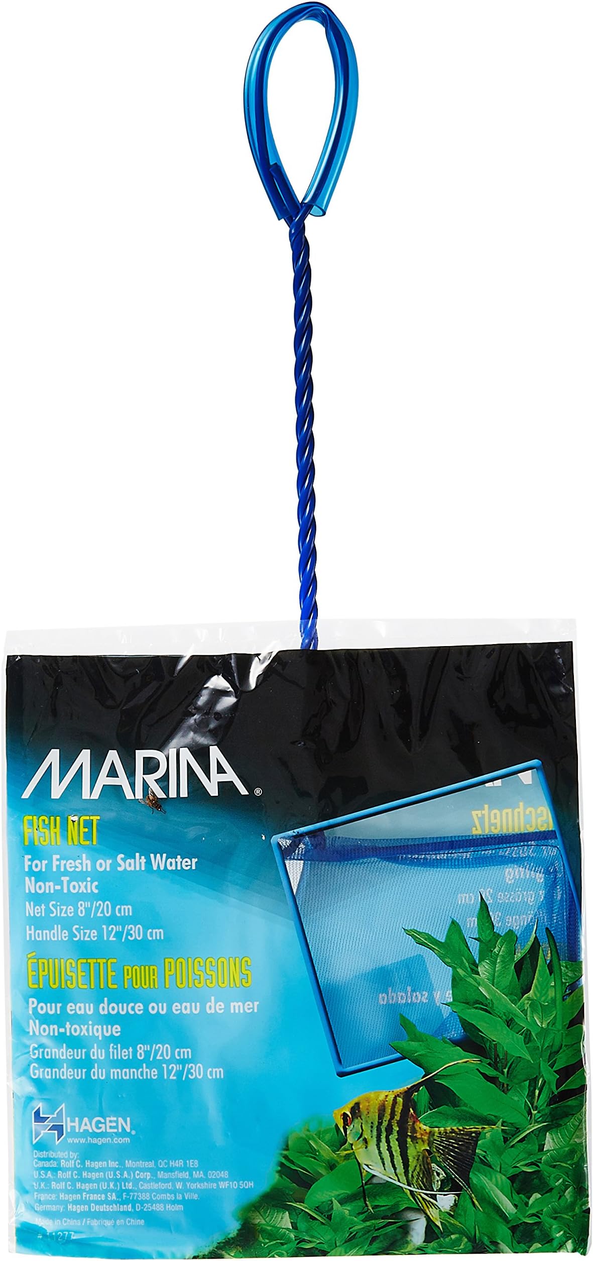Marina Blue Fine Nylon Net with Handle, Aquarium Maintenance Tool, Blue