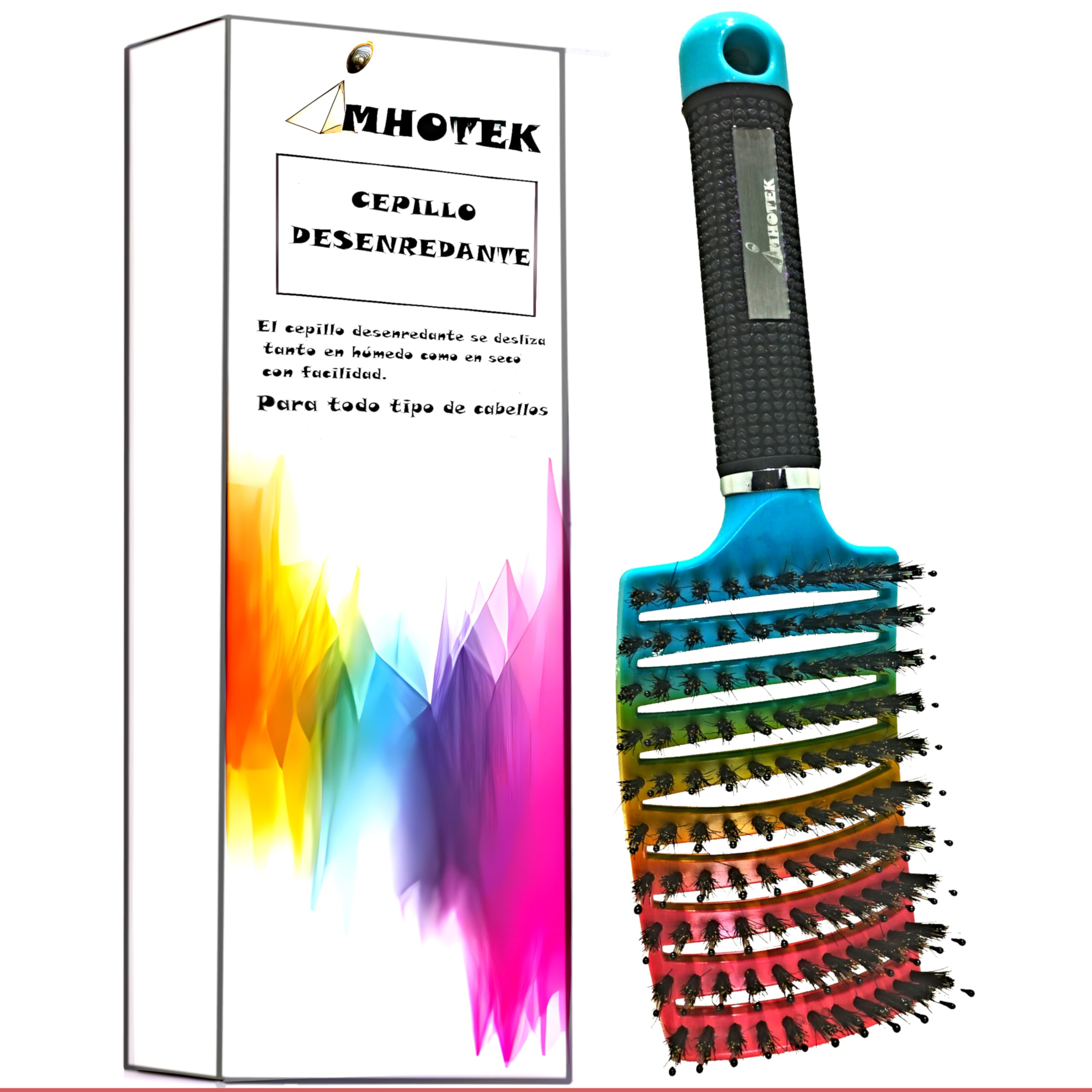IMHOTEK Cepillo de Pelo profesional alisador,peine de peliqueria perfecto para cabellos rizado,Peine Antitirones desenredante Masaje Curvo,Ventilado, Secado Más Rápido,sin Encrespamiento,antirotura