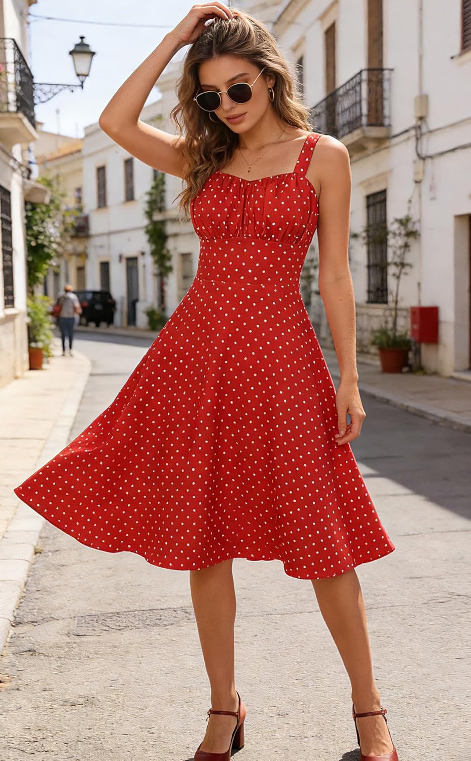 Belle Poque Vintage Floral Dress for Women 2026 Summer A-line Sleeveless Flowy Midi Elegant Wedding Guest Cocktail Dress - Image 4