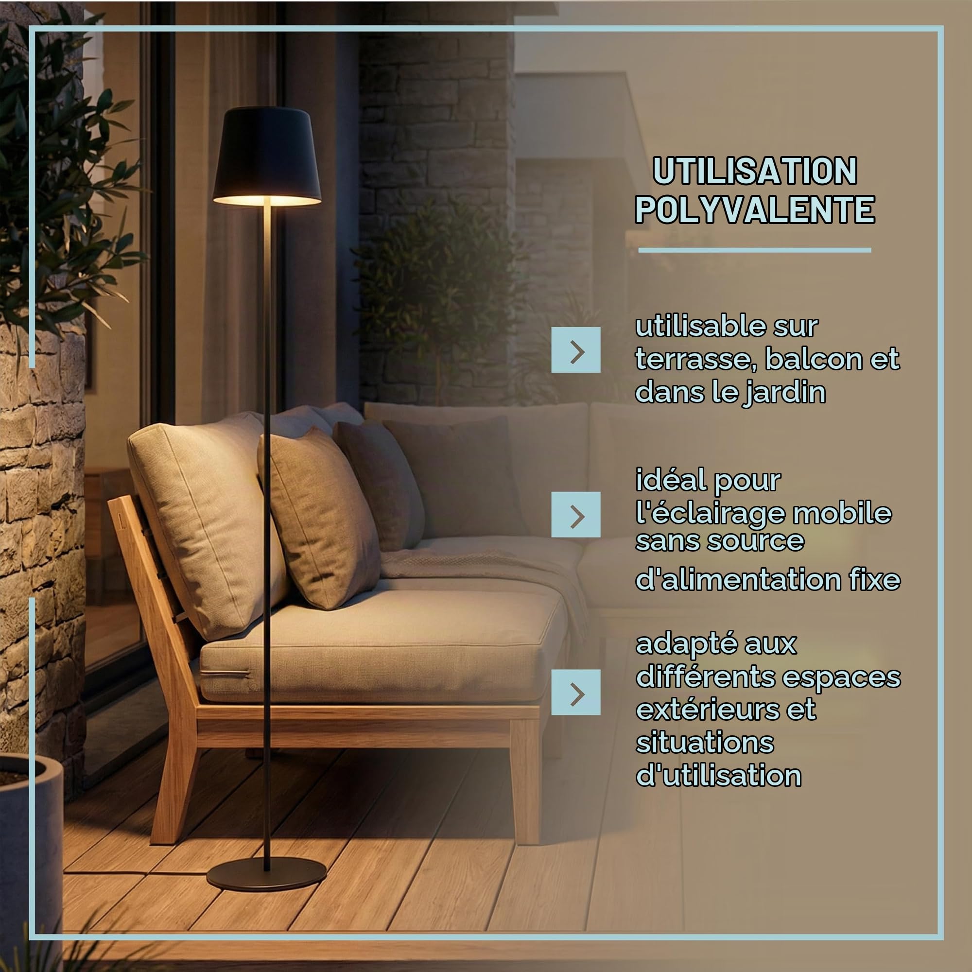 Lightbox LED Stehlampe innen & außen, schwarz, IP44 Lampe
