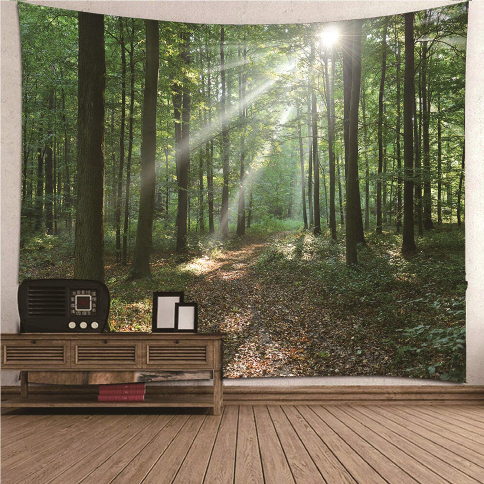 Tapiz de pared lavable para renovar tu salón: tela de poliéster de bosque 210x140 cm