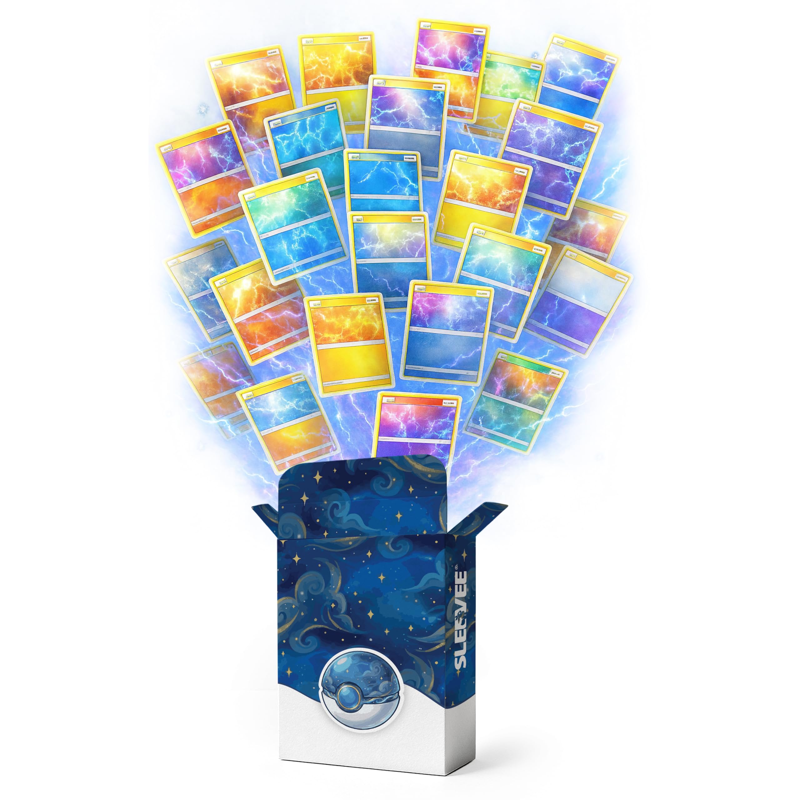 Pokemon Karten Deutsch 50 Karten Set Original - kompatibel mit Pokemon Karten in exklusiver SLEEVEE Geschenkbox inkl. begehrter Holo-Sammelkarten Kinder zu Geburtstag, Ostern, Weihnachten & Nikolaus