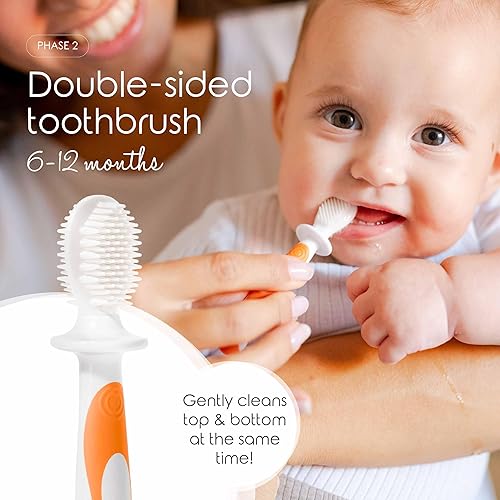 Miniatura 4 de Cherish Baby Care Juego de cepillo de dientes para bebés y niños pequeños (0-2 años), sin BPA y probado con seguridad, ganador del premio 2023,