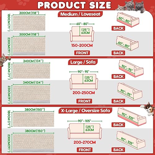 Miniatura 7 de Protector de muebles contra arañazos para gatos, funda antideslizante e impermeable para mantener a los gatos alejados, protectores de sofá aptos
