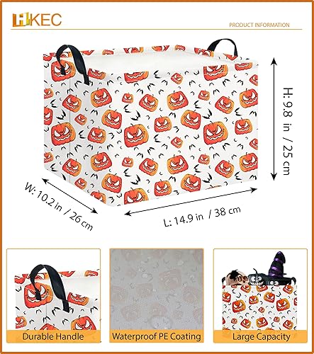 Miniatura 2 de Cesta de almacenamiento rectangular con asas, caja de almacenamiento plegable para juguetes para niños, lindo contenedor organizador de lona para