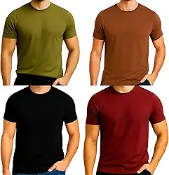 Kit C4 Camiseta Modal T-shirt Premium Masculina Cores Aleatórias Modella