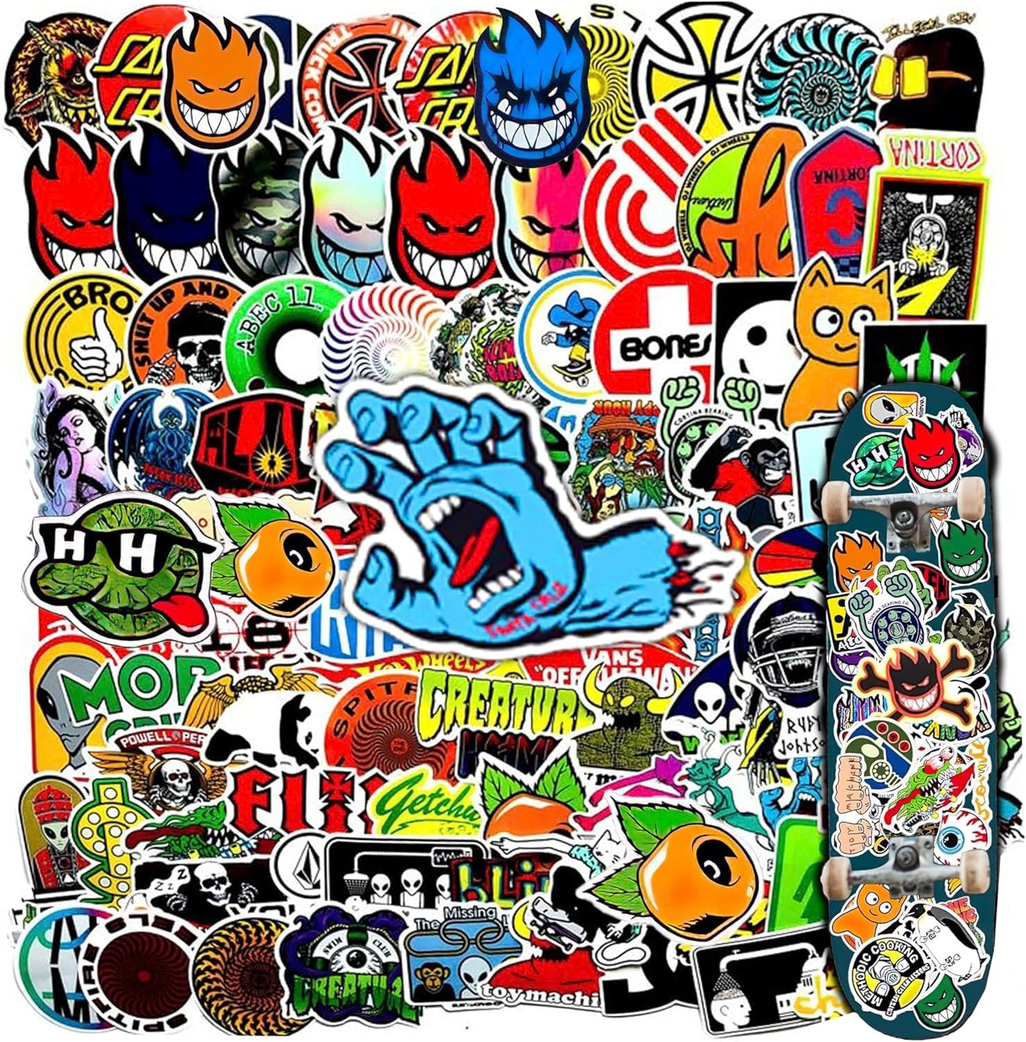 SDHM99 100Pcs Skateboard Stickers, Skateboading Pack Stickers for Suitcase Skateboard Laptop Computer Water Bottles Car Teens Boys Girls Decal Waterproof Sticker