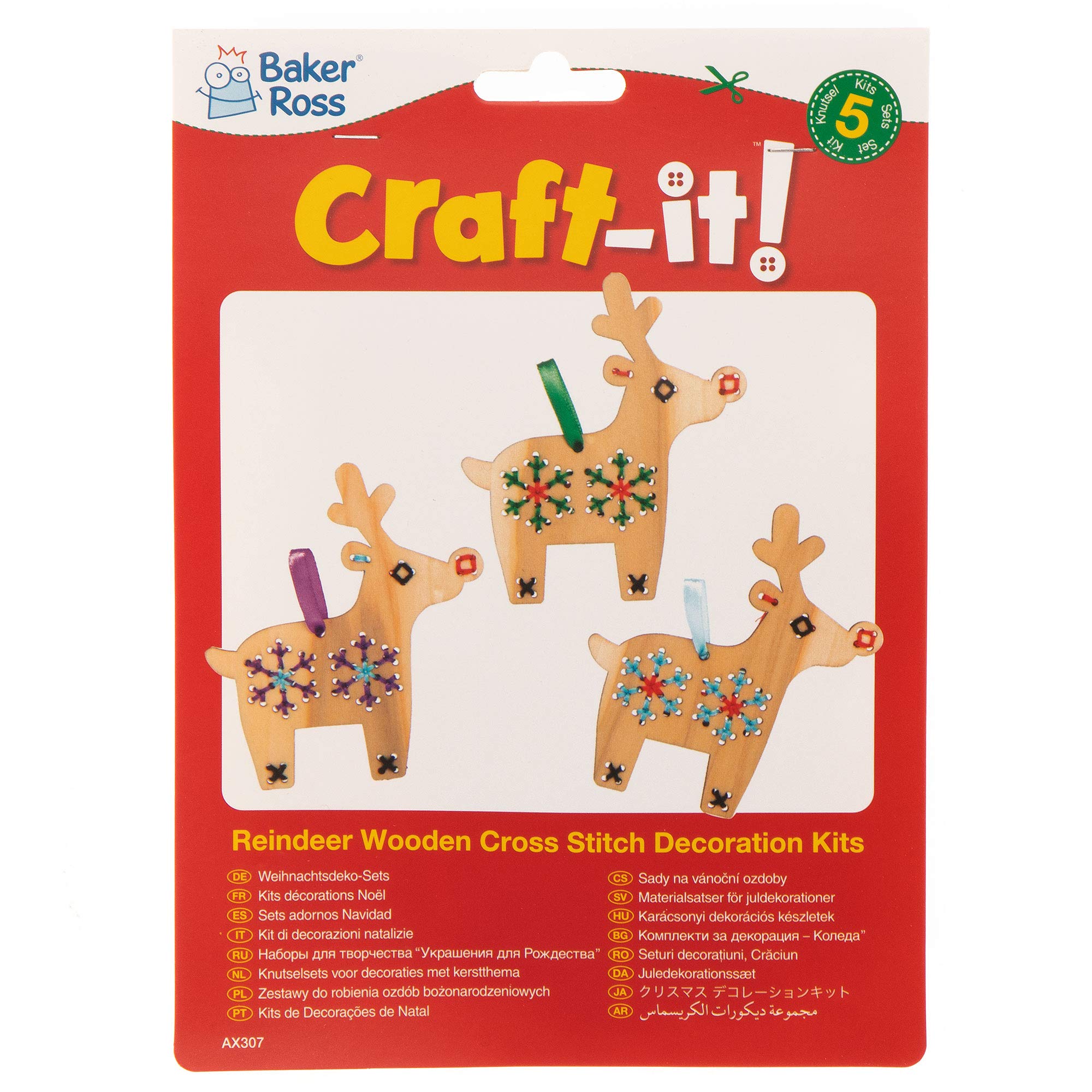 Kits De Décorations De Noël En Bois Avec Point De Croix