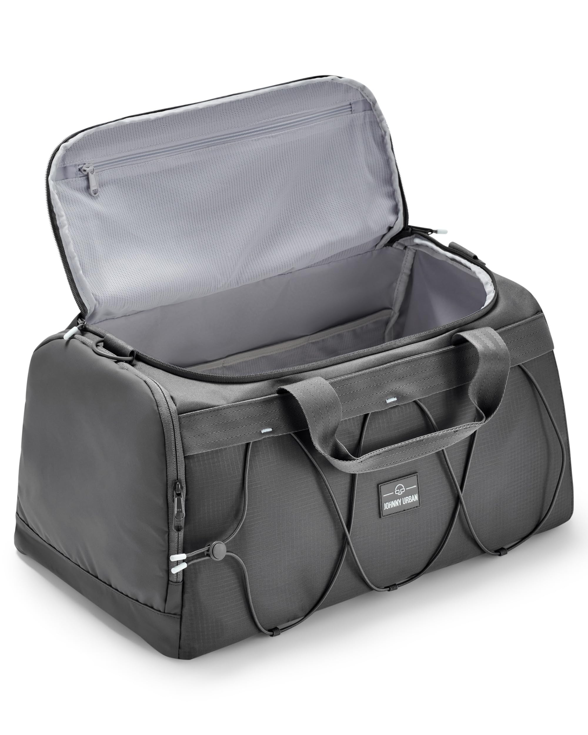 Johnny Urban Bolsa Deporte Hombre Mujer Gris - Shawn - Mochila Gimnasio 2 en 1 - Bolsa de Viaje con Compartimento para Zapatos - Ligero & Repelente al Agua