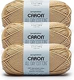 Caron All Day Cotton - 3 Pack of 173 Yards/3.52 oz Jute 100% Mercerized Cotton Yarn