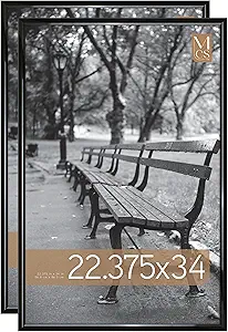MCS Trendsetter 22.75x34 Poster Frame Black High-Gloss, Vertical & Horizontal Wall Hanging Large Picture Frame for Photos, Posters & Art Prints (2-Pack)