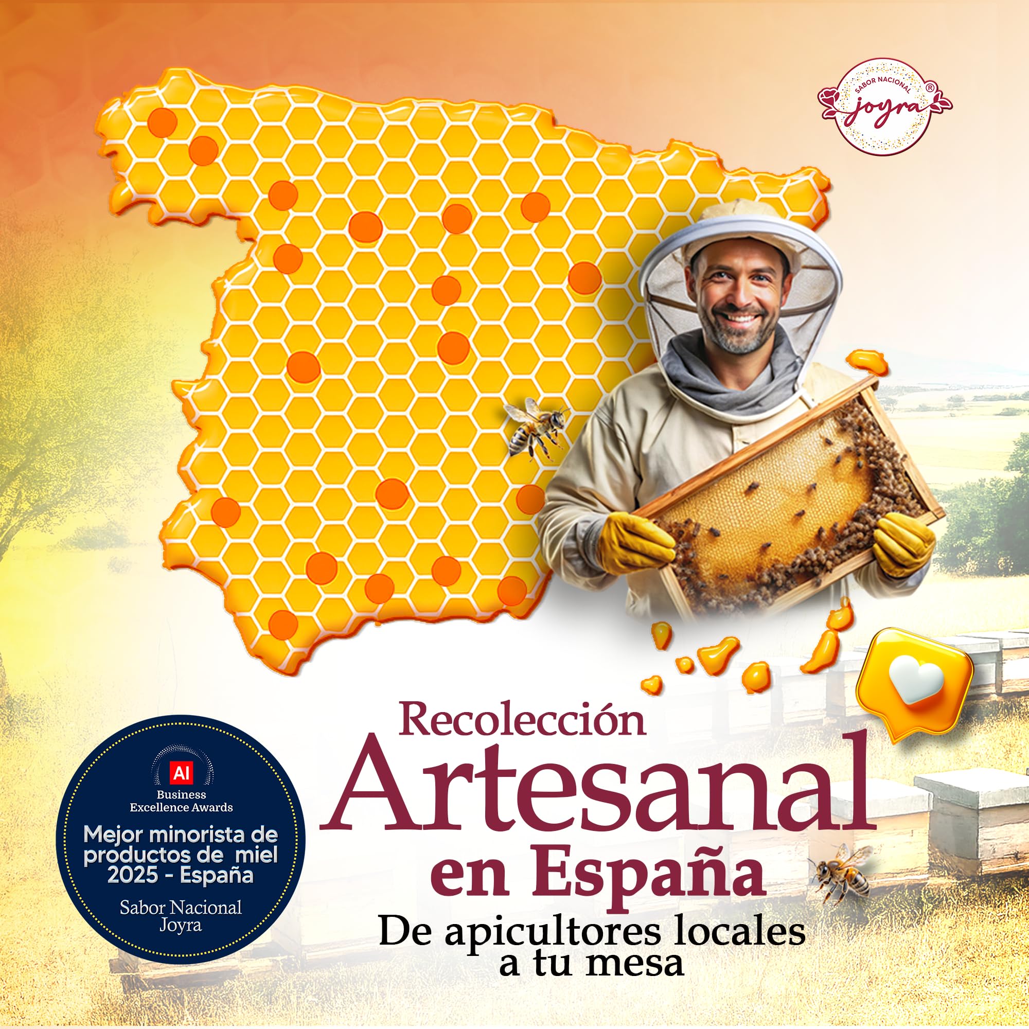 Miel Cruda, 100% MIel Pura de Abeja. Natural y Artesanal. 27 Variedades de sabores, APICULTURA ESPAÑOLA. Sin Pasteurizar, conservan Polen, Enzimas y Antioxidantes. (1 KG, Miel de Eucalipto) - 4