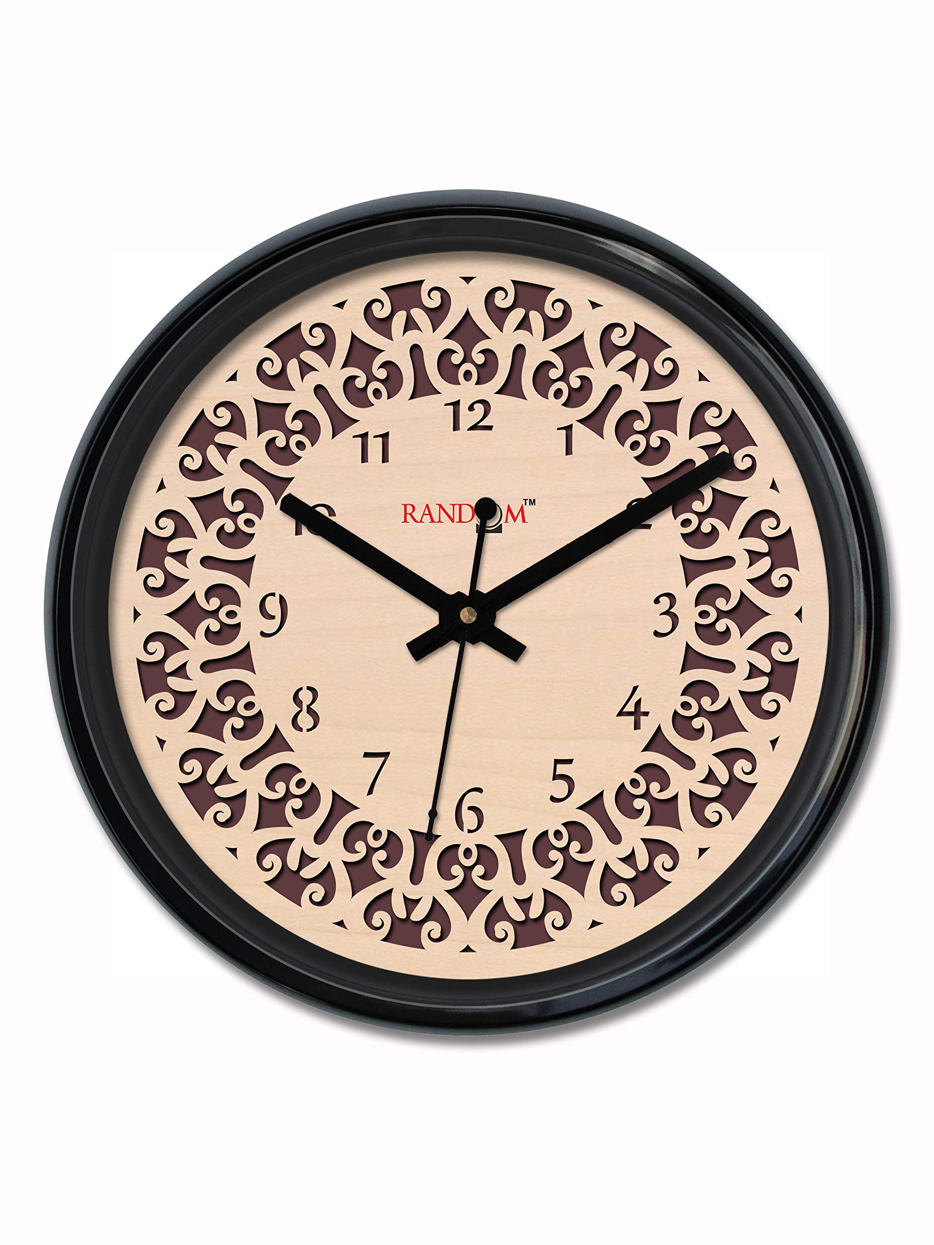 RANDOM Delicious carvy Plastic Wall Clock (30cmX30cmX5cm, Black)