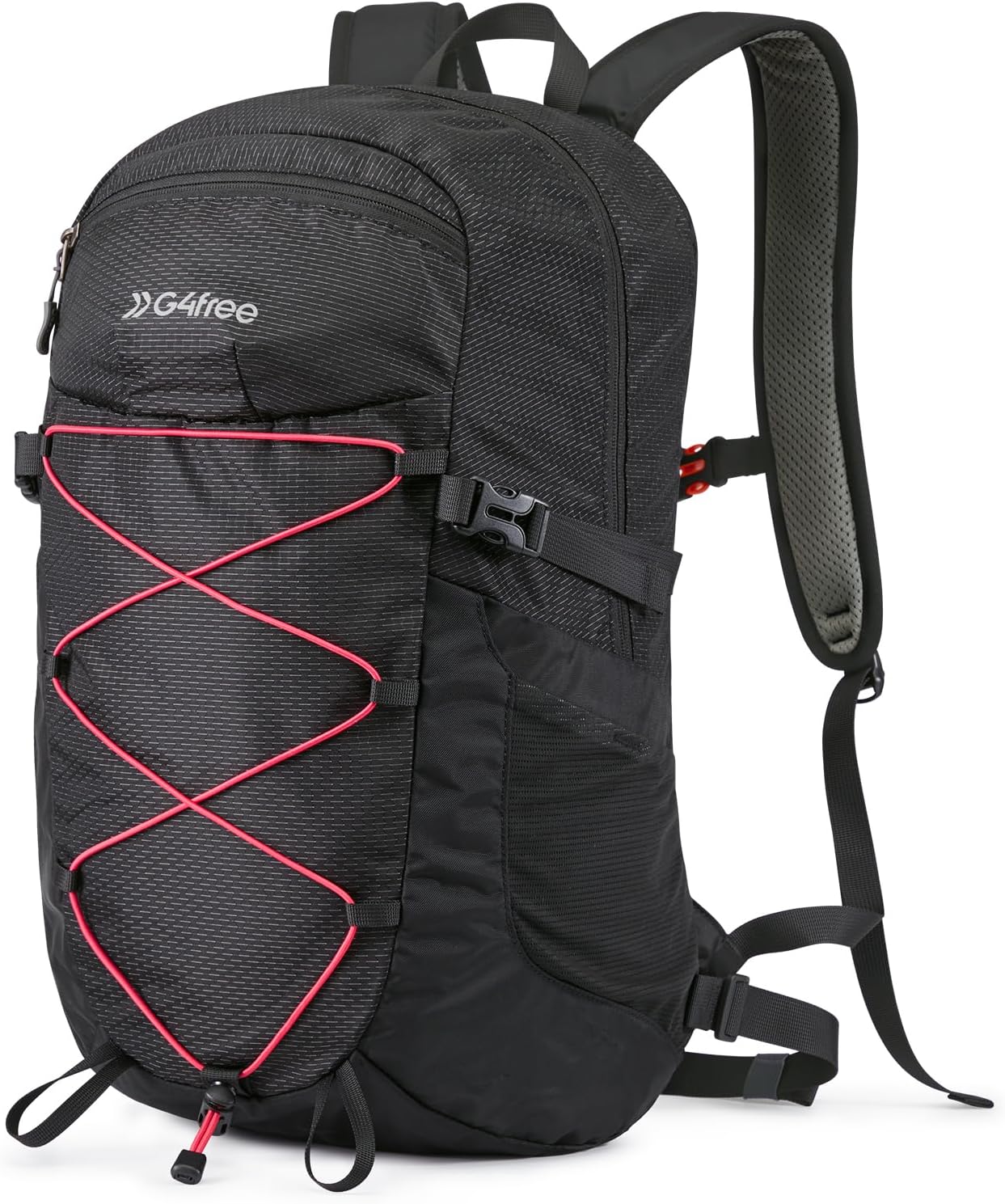 G4Free 30L Lightweight Hiking Backpack for Men Women, Airline Approved Day Pack for Travel, Bussiness Work, Easy Hike(Black)