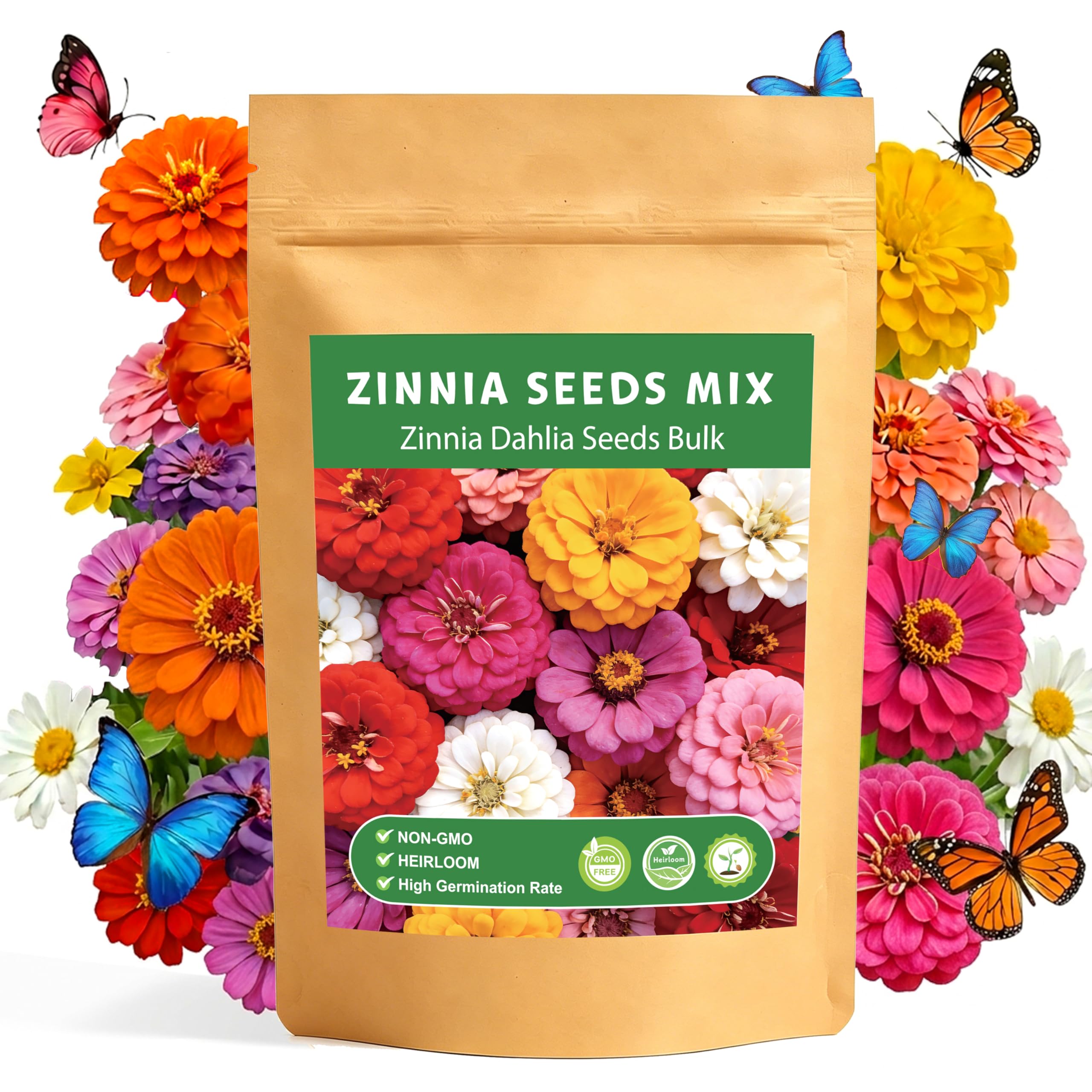 LUOJIBIE California Giant Double Dahlia Zinnia Seeds