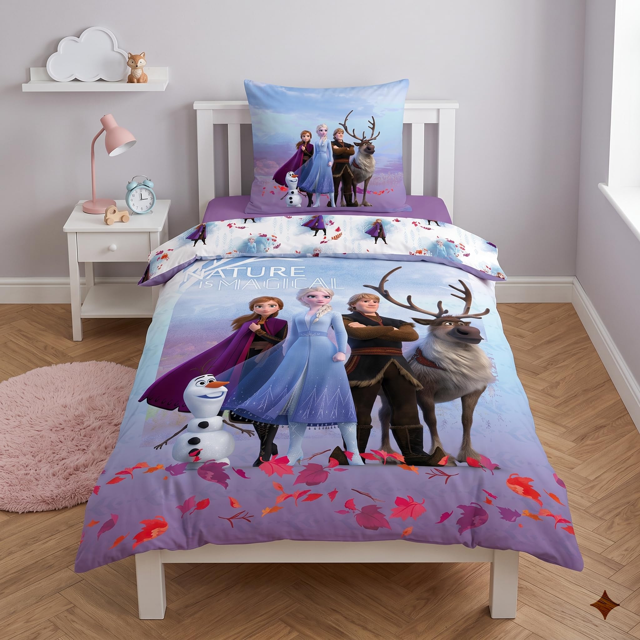 Funda nórdica La Reine des Neiges 140 x 200 + funda de almohada de 60 x 63
