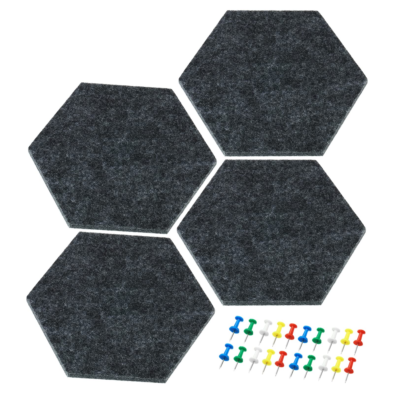 PATIKIL 4 Stück Hexagonale Filz-Pinnwände – Selbstklebend, Mit Stecknadeln, Für Fotos & Notizen, Farbe Grün