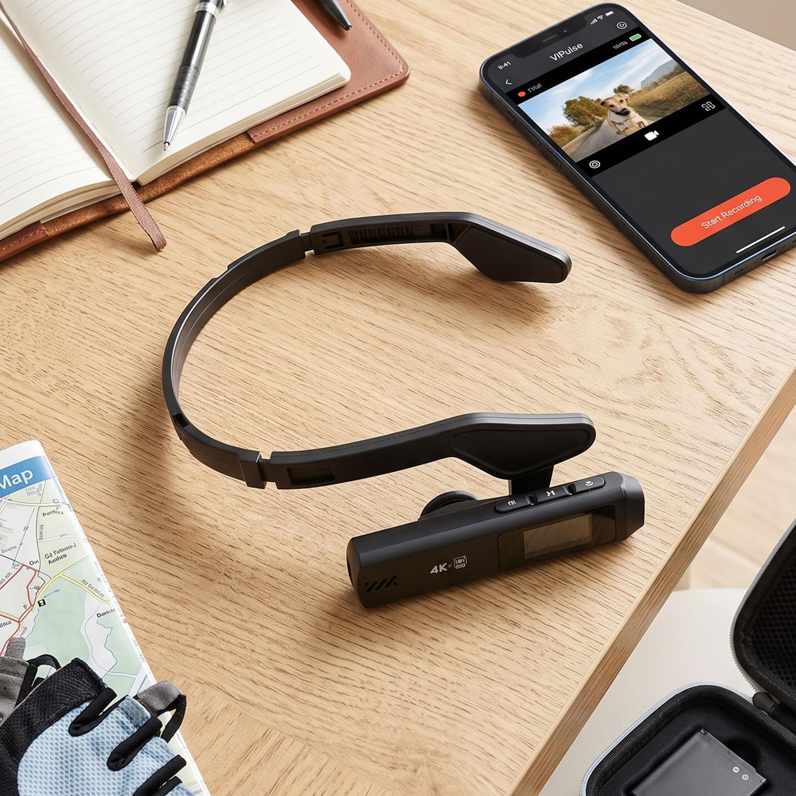 XUMIUZIY Videocamera Montata Sulla Testa, Videocamera 4K Grandangolo | Schermo da 0,96", Controllo APP WiFi, EIS 6.0, Video HD 60FPS Hands-free