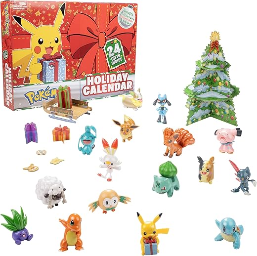 Pokemon Holiday Advent Calendar for Kids, 24 Gift Pieces - Includes 16...