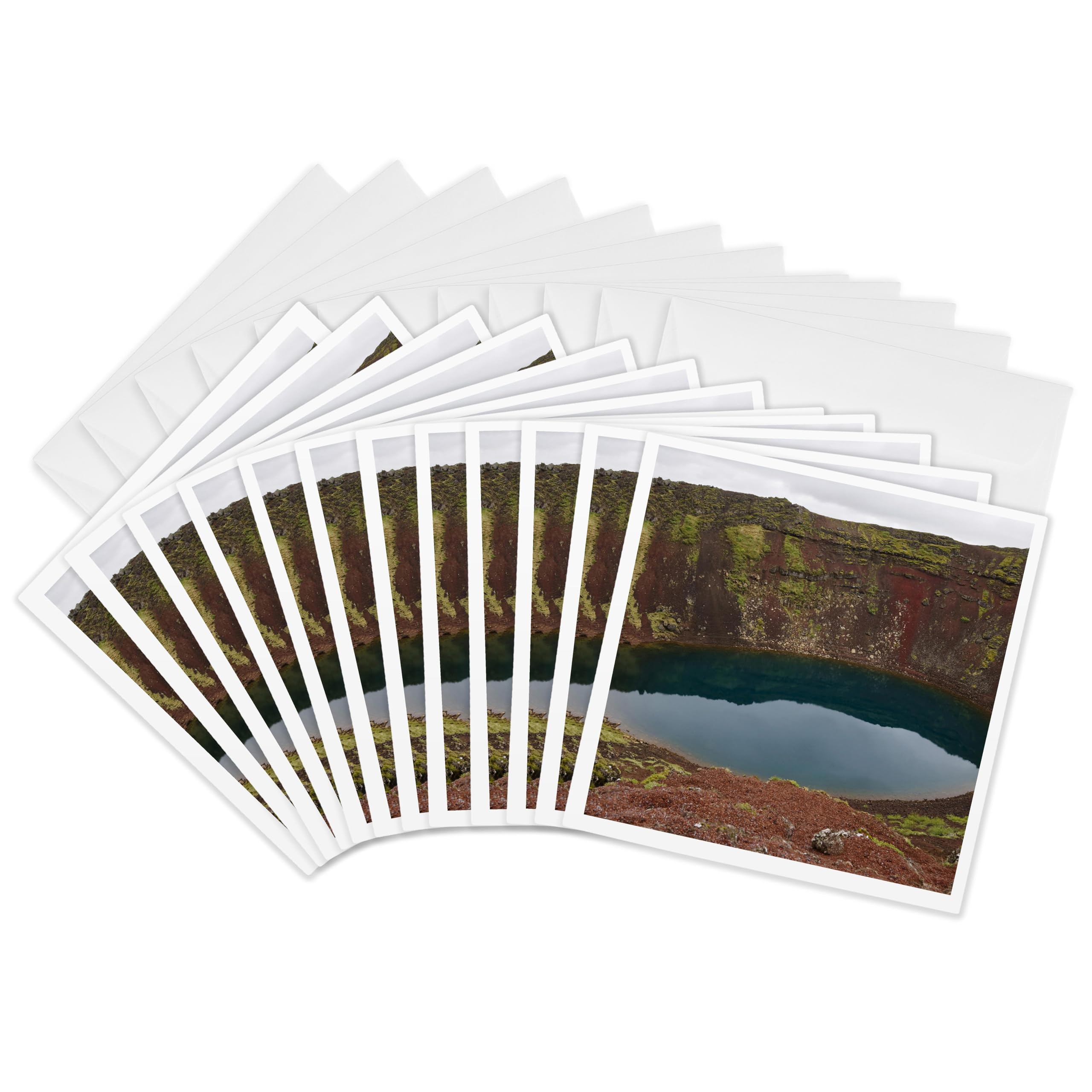 3dRose Greeting Cards - Crater Kerio, Crimsnes, Sudhurland, Iceland - EU14 KSU0000 - Keren Su - 12 Pack - Craters