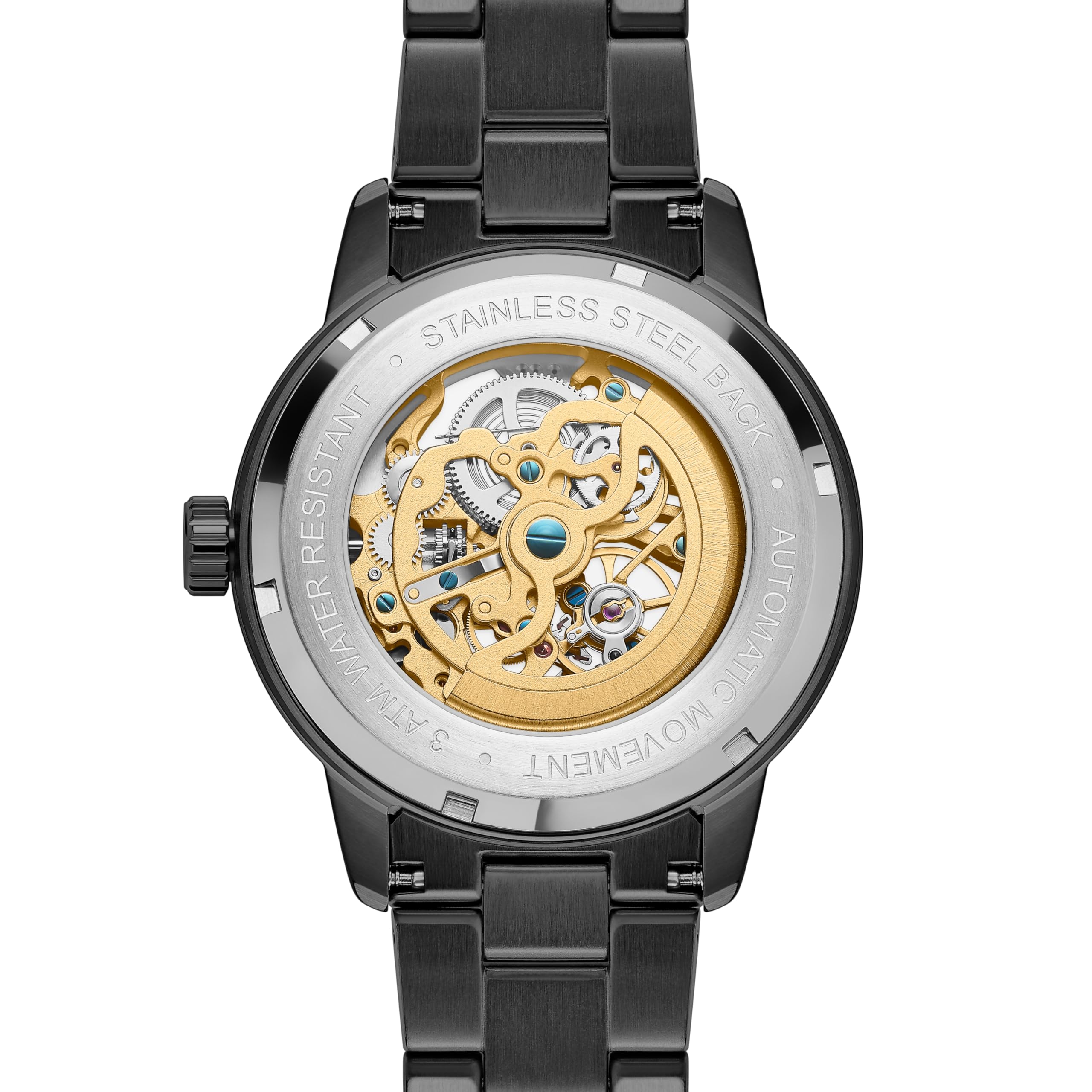 Herrenuhr – Herren Armbanduhr Automatik – Gunmetal-graue Skelettuhr – 316L Edelstahl & Saphirglas