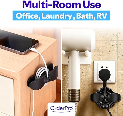 Miniatura 8 de Organizador de cables (3 grises, 3 negros, 2 blancos)