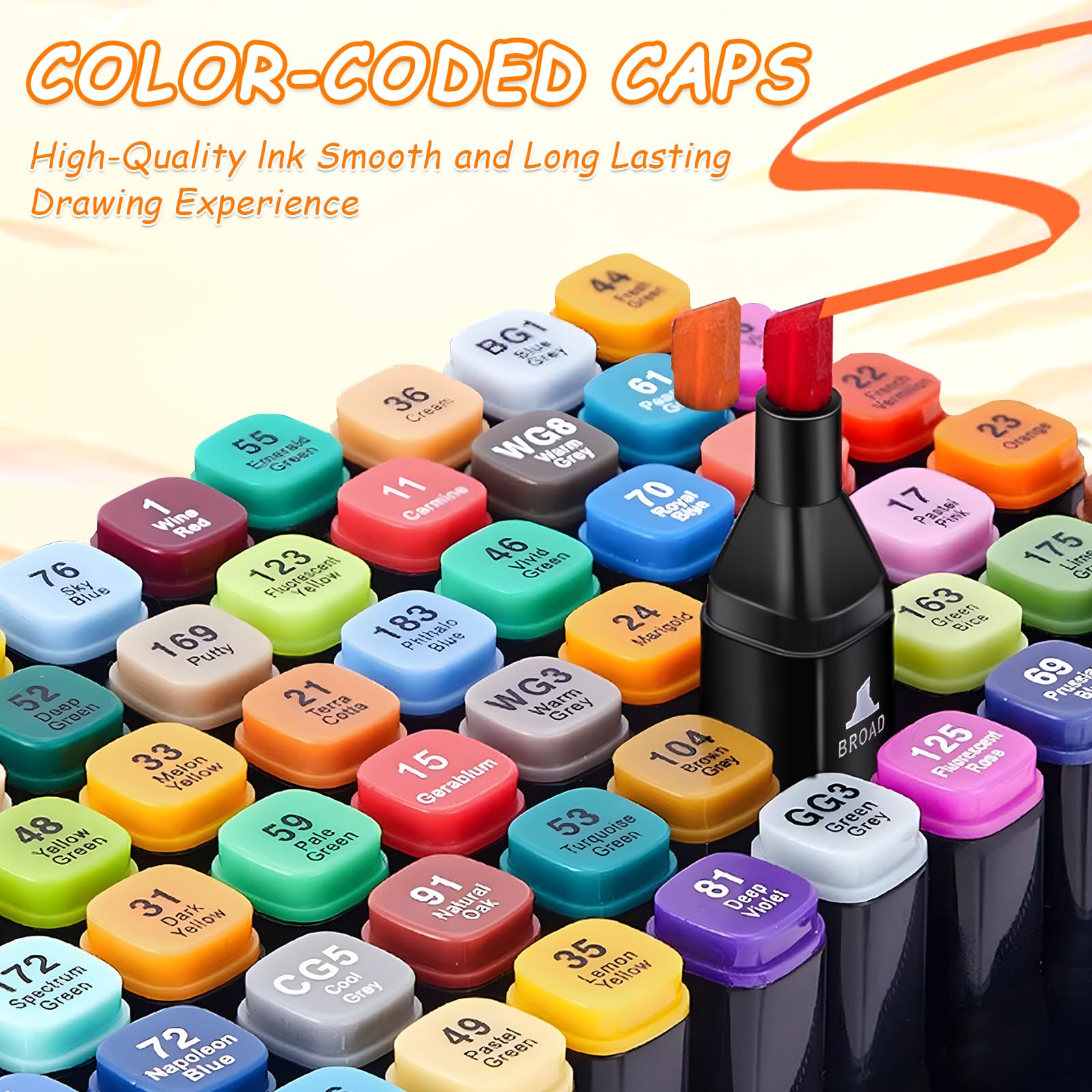 swihorab Lot de 120 marqueurs à alcool double face (120 couleurs)