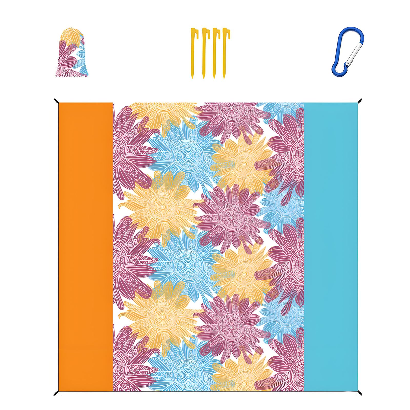 Msioytog 210x200cm Large Sandproof Beach Blanket Light Weight Waterproof Beach Mat for Swimming Pool Lakeside and Camping Travel Carpet