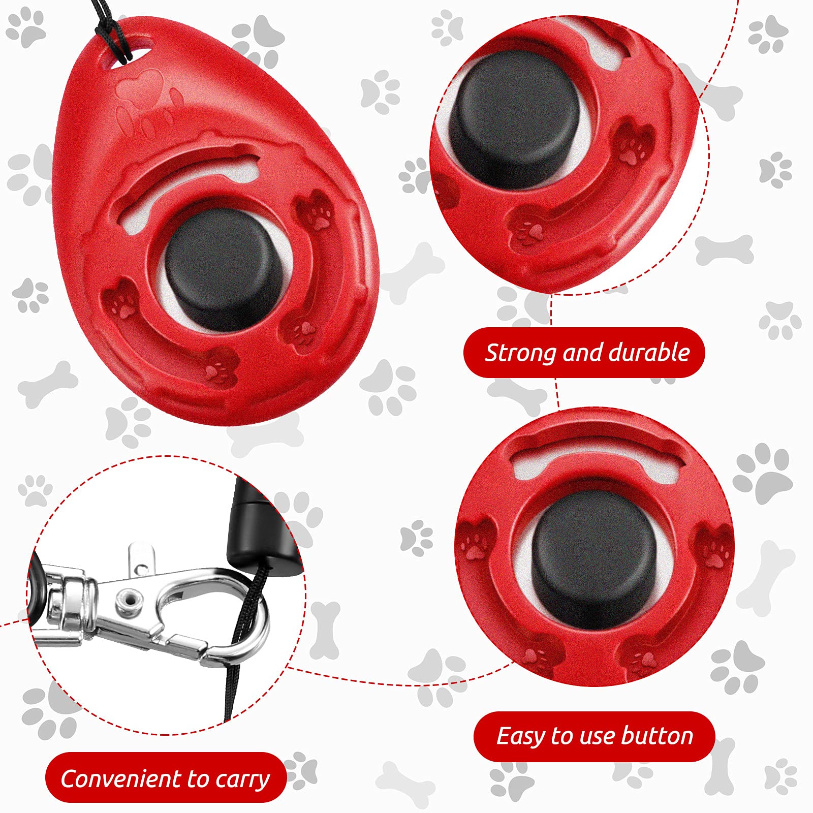 Frienda 18 clickers de entrenamiento para perros, gatos, pájaros, caballos, tamaño y sonido adecuados