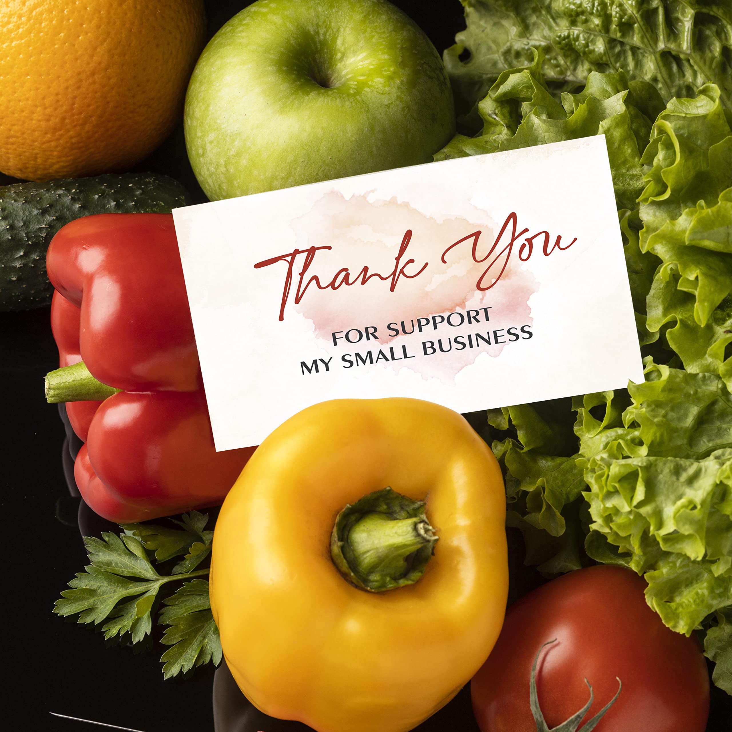 Rousrie Thank You Cards (Pack Of 100) With White Back For Small Business, Return Gifts, Packaging Material, Professional Use (Size – 3.5 inch by 2 inch), Design 4 3
